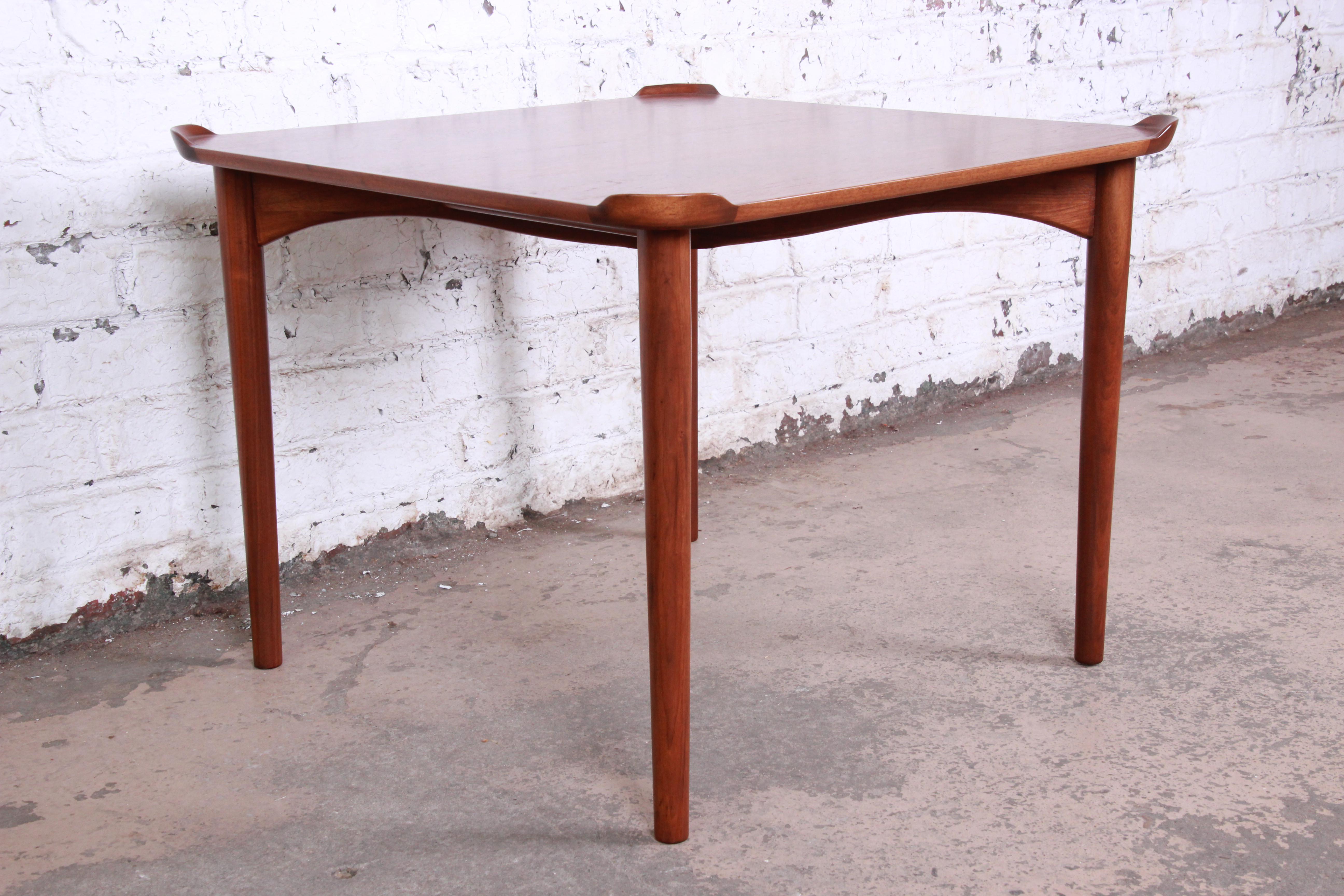 Finn Juhl for Baker Furniture Teak Game Table In Good Condition For Sale In South Bend, IN