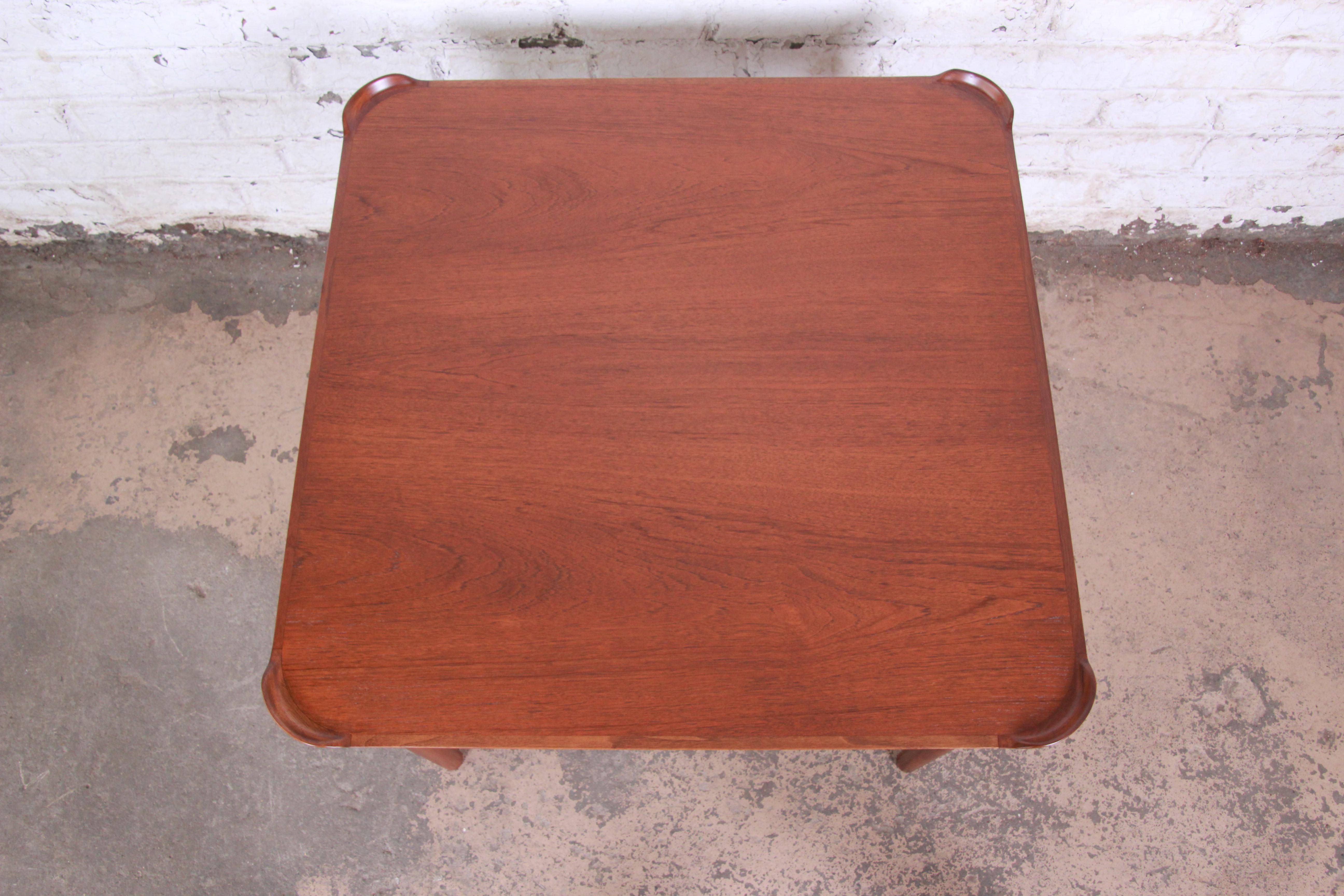 Finn Juhl for Baker Furniture Teak Game Table In Good Condition In South Bend, IN