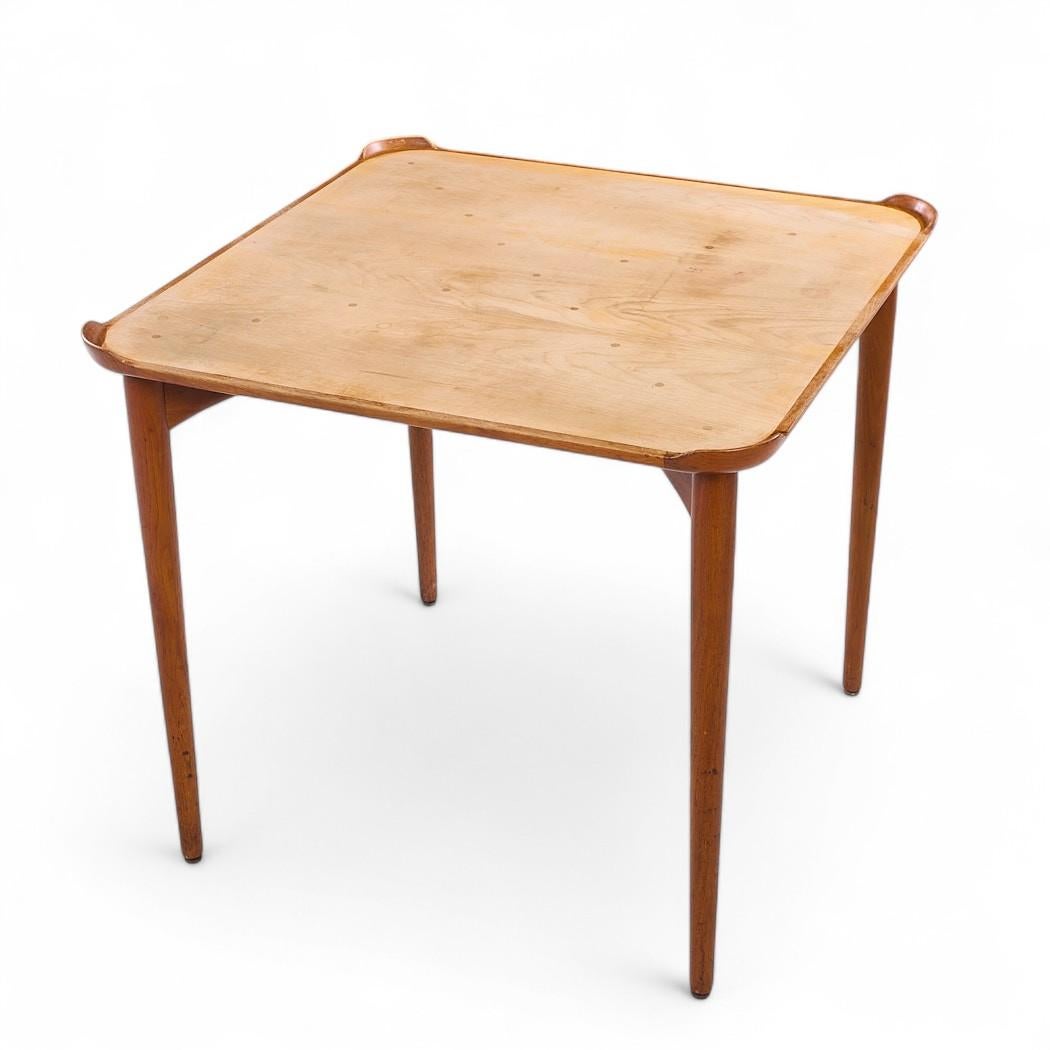 Finn Juhl for Baker Mid Century Teak Game Table For Sale 2