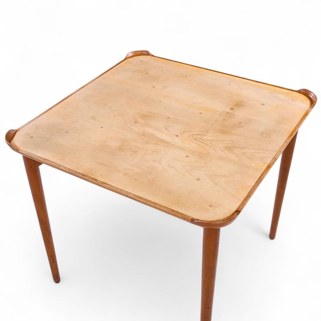 Finn Juhl for Baker Mid Century Teak Game Table For Sale 3