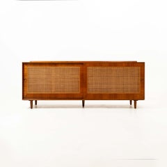 Finn Juhl For Baker Model 40 1/2 Sideboards in Walnut and Cane, 1950s