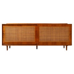 Finn Juhl For Baker Model 40 1/2 Sideboards in Walnut and Cane, 1950s