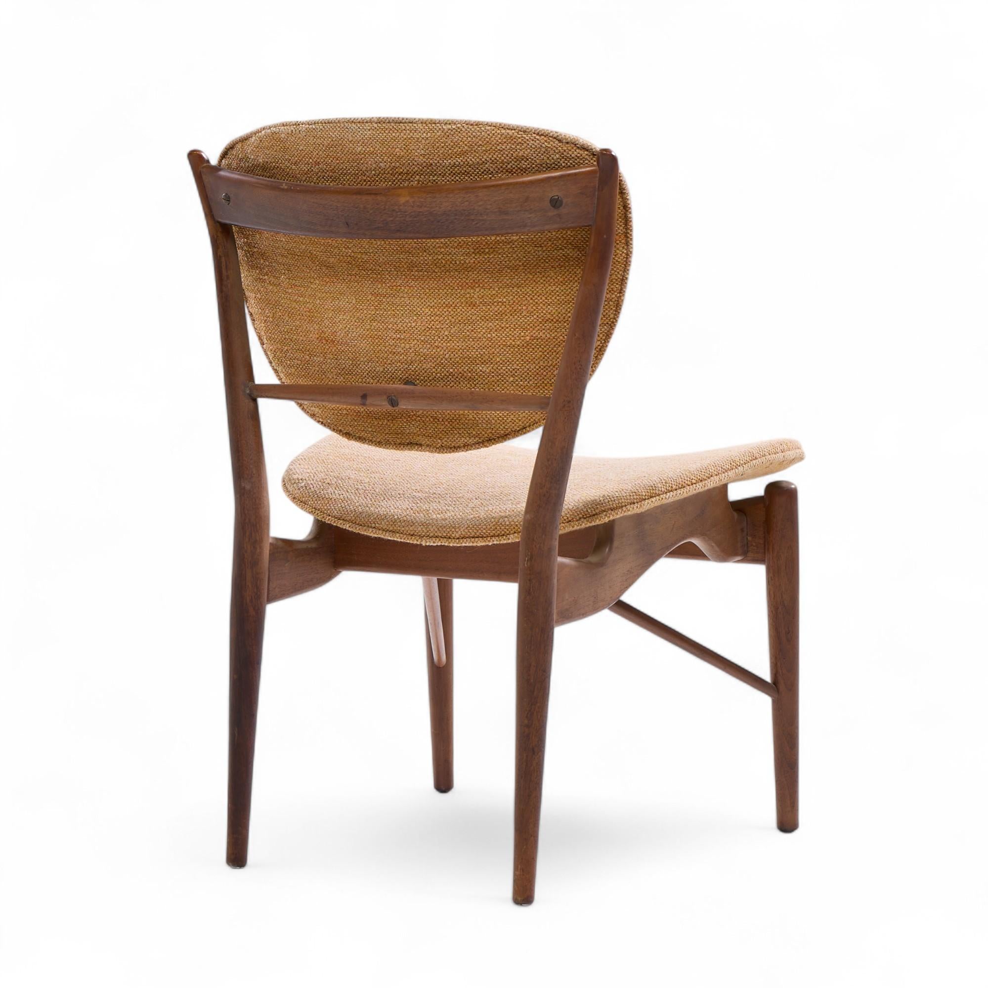 Finn Juhl for Baker Model 51 Mid Century Walnut Dining Chairs - Set of 4 For Sale 3