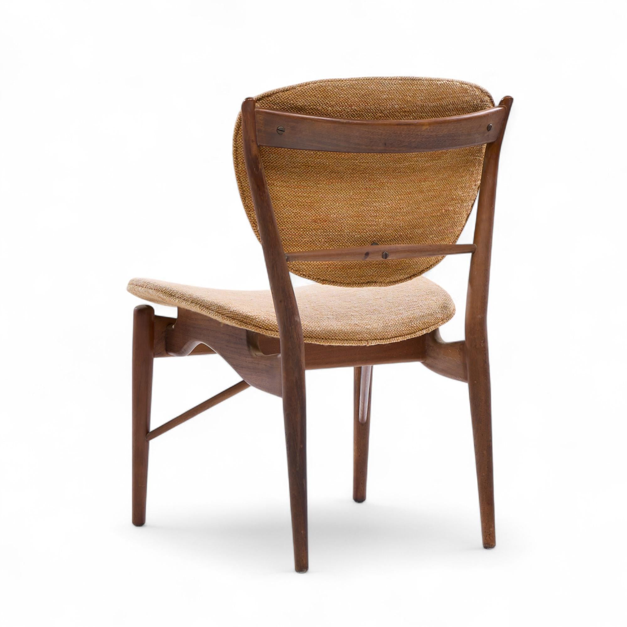 Finn Juhl for Baker Model 51 Mid Century Walnut Dining Chairs - Set of 4 For Sale 1