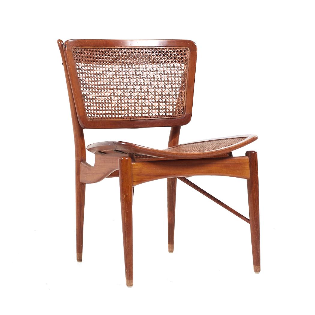 American Finn Juhl for Baker Model NV 51/403 Teak and Cane Dining Chairs - Set of 8 For Sale
