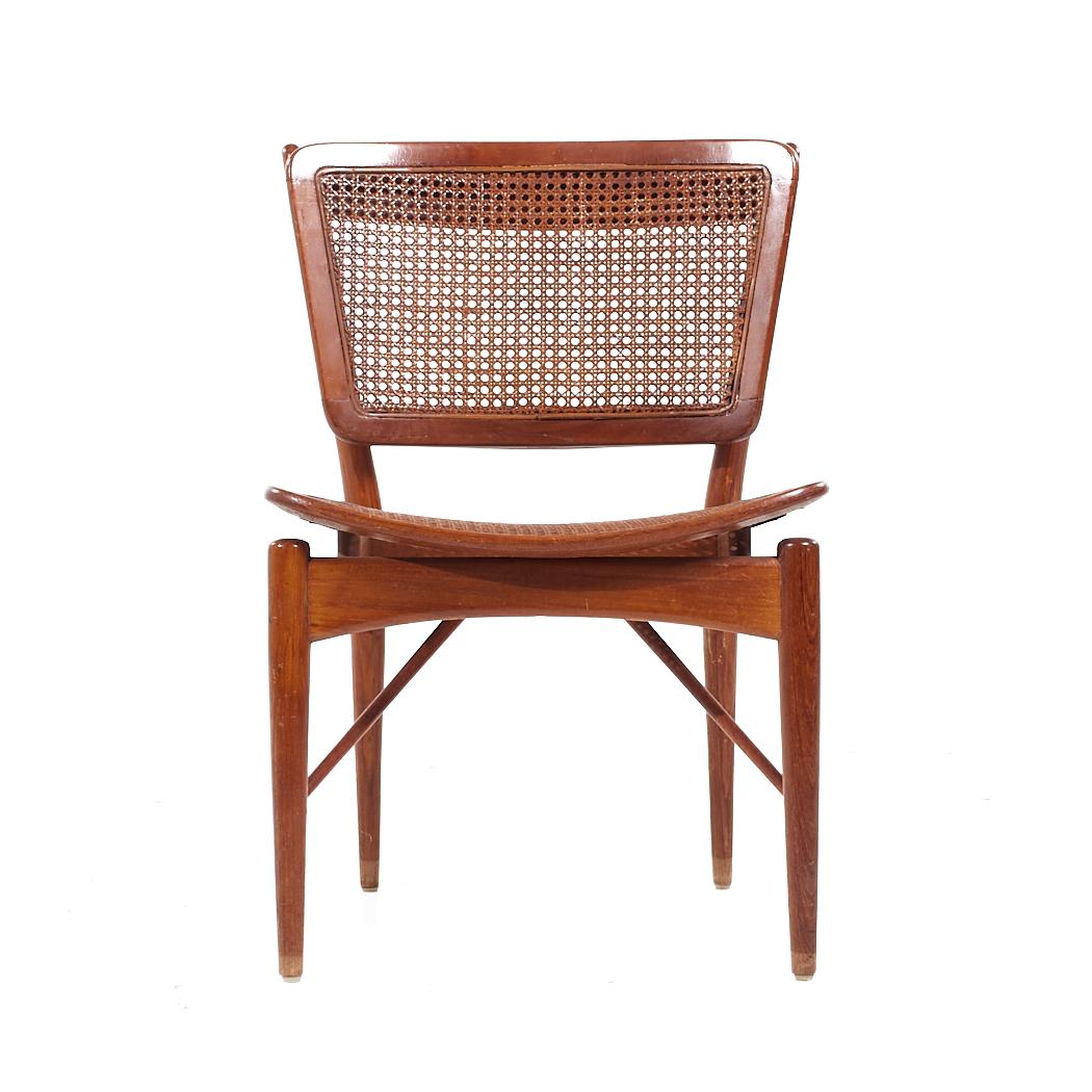 Finn Juhl for Baker Model NV 51/403 Teak and Cane Dining Chairs - Set of 8 In Good Condition For Sale In Countryside, IL