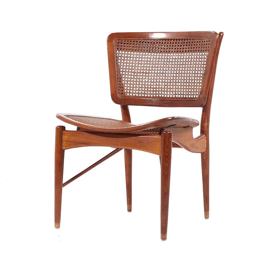 Late 20th Century Finn Juhl for Baker Model NV 51/403 Teak and Cane Dining Chairs - Set of 8 For Sale
