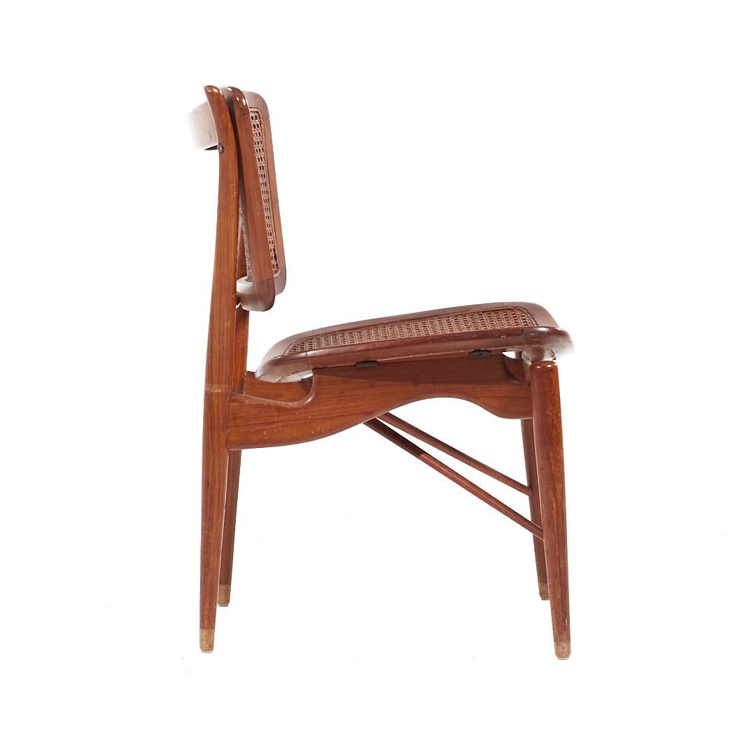 Finn Juhl for Baker Model NV 51/403 Teak and Cane Dining Chairs - Set of 8 For Sale 1