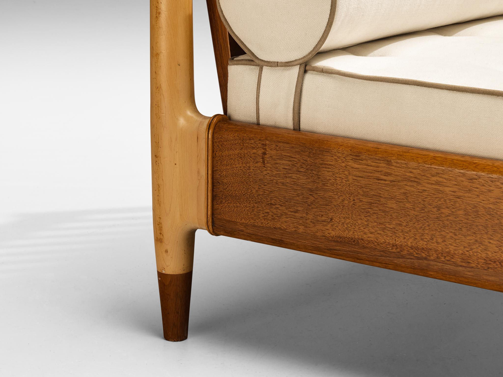 Mid-20th Century Finn Juhl for Baker Daybed in Walnut and Birch