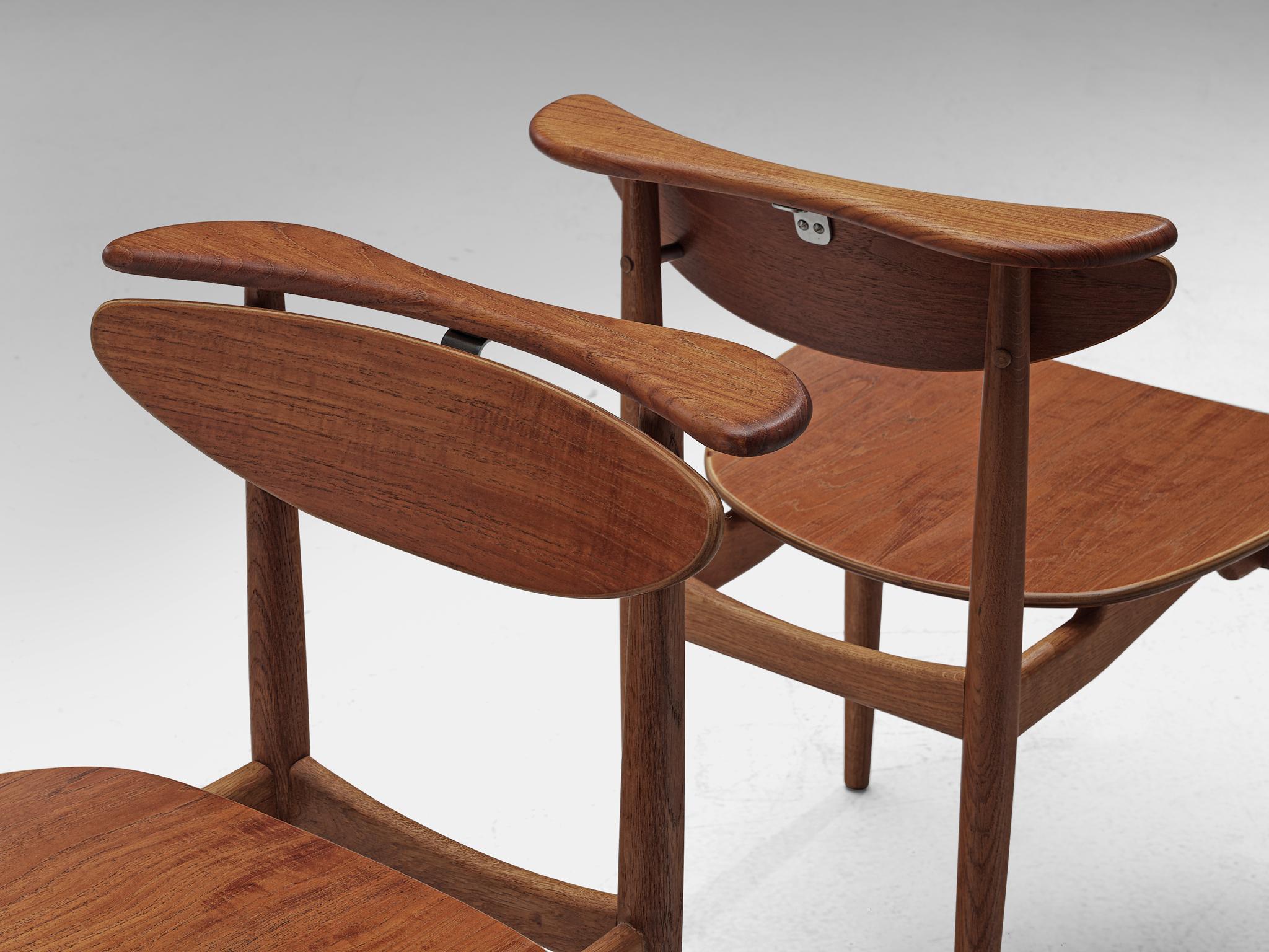 Oak Finn Juhl for Bovirke Set of Four 'Reading Chairs'