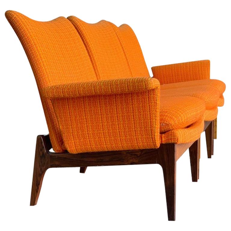 Finn Juhl for Cado Modular Sofa Lounge Armchairs 1950s, Danish Modern In Fair Condition For Sale In Brooklyn, NY