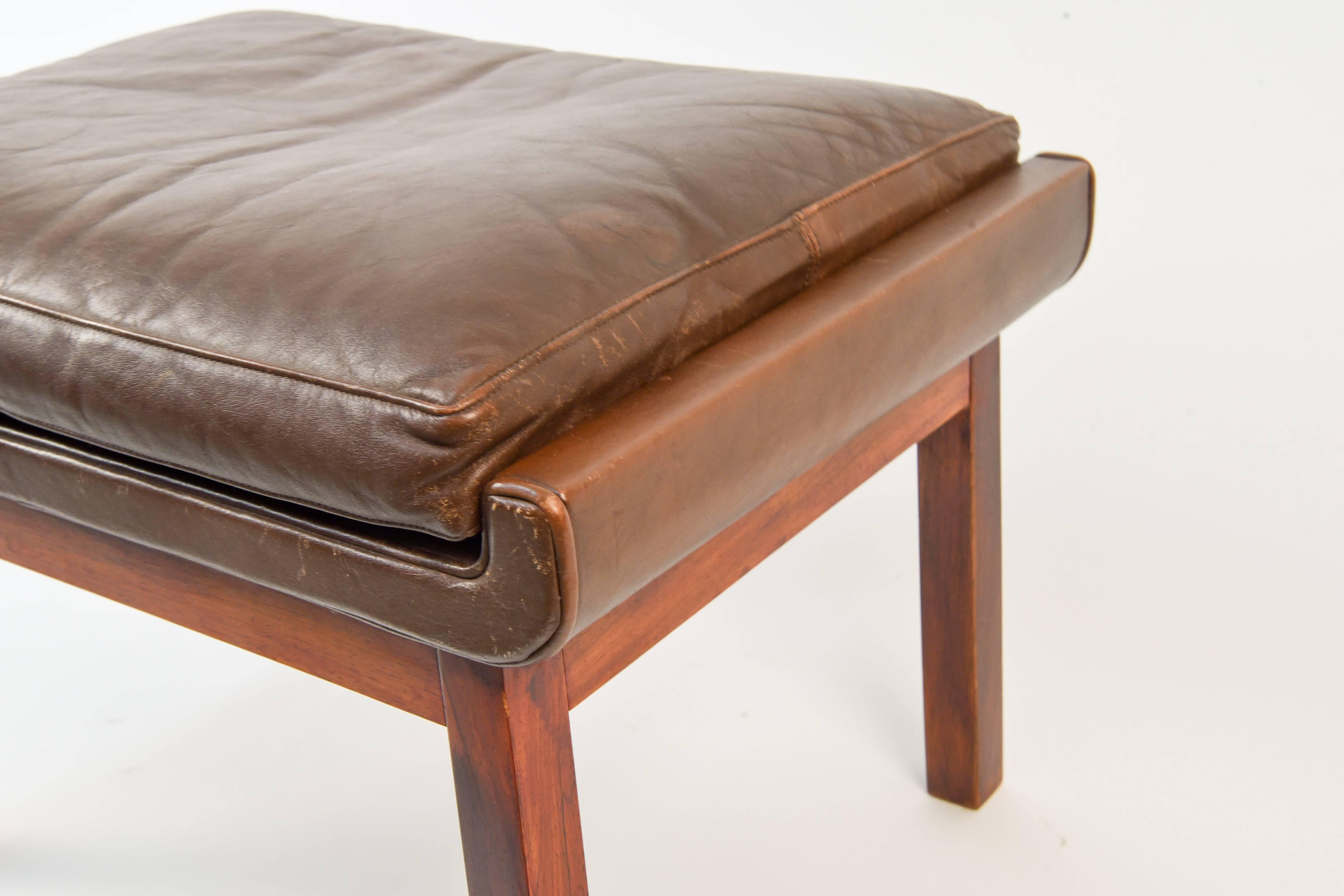 Danish Finn Juhl for France and Son Rosewood and Leather Stool