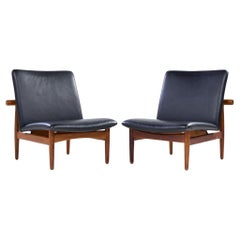 Finn Juhl for France and Sons FD137 Danish Teak Japan Lounge Chairs - Pair