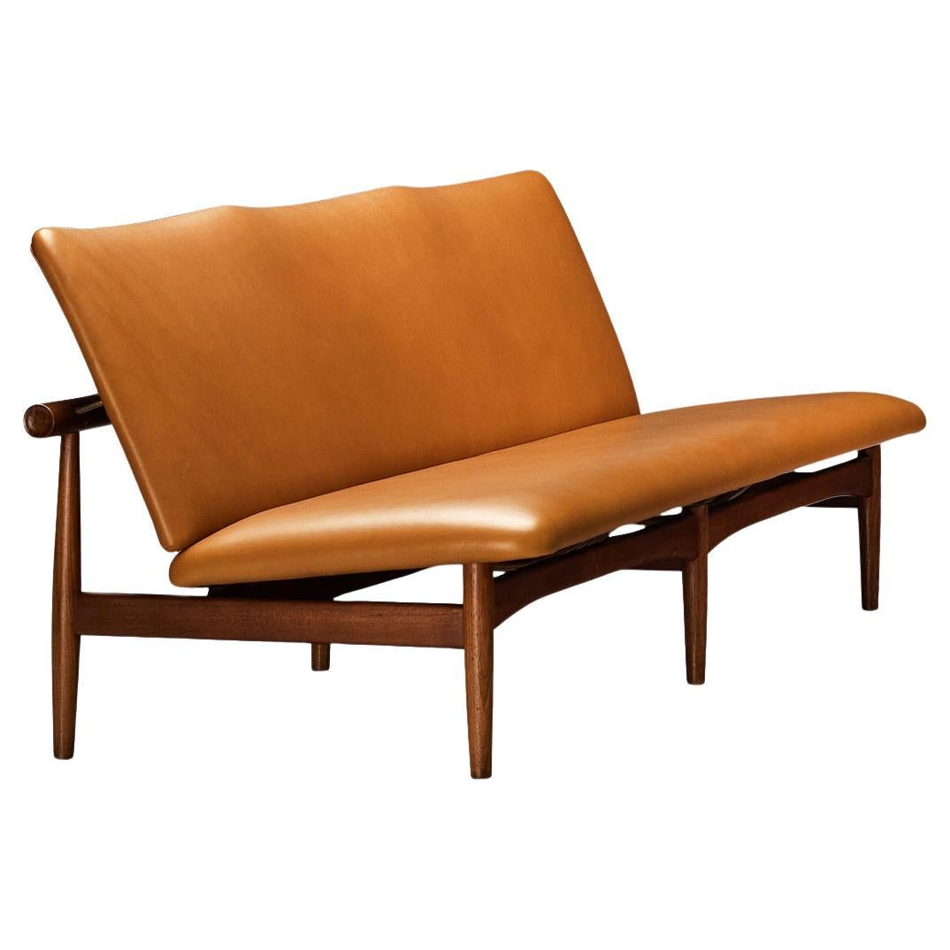 Finn Juhl for France & Søn ‘Japan’ Sofa in Teak and Cognac Leather  For Sale
