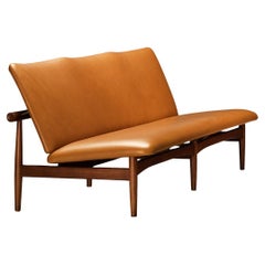 Vintage Finn Juhl for France & Søn ‘Japan’ Sofa in Teak and Cognac Leather 