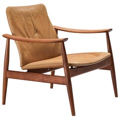 Used Finn Juhl for France & Søn Lounge Chair in Teak and Leather
