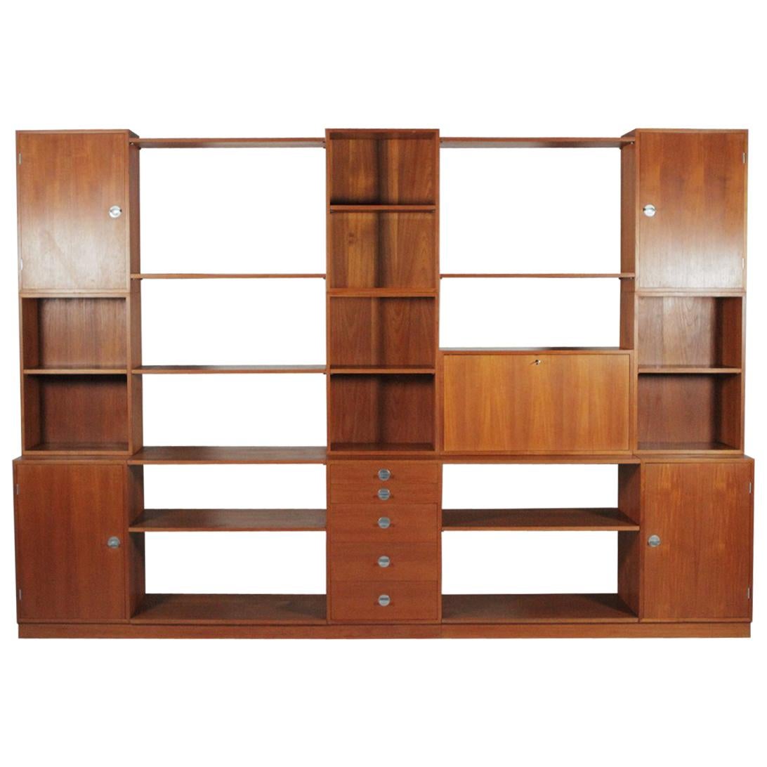 Finn Juhl For France & Son Cresco Modular Teak Wall Unit & Secretar, circa 1960