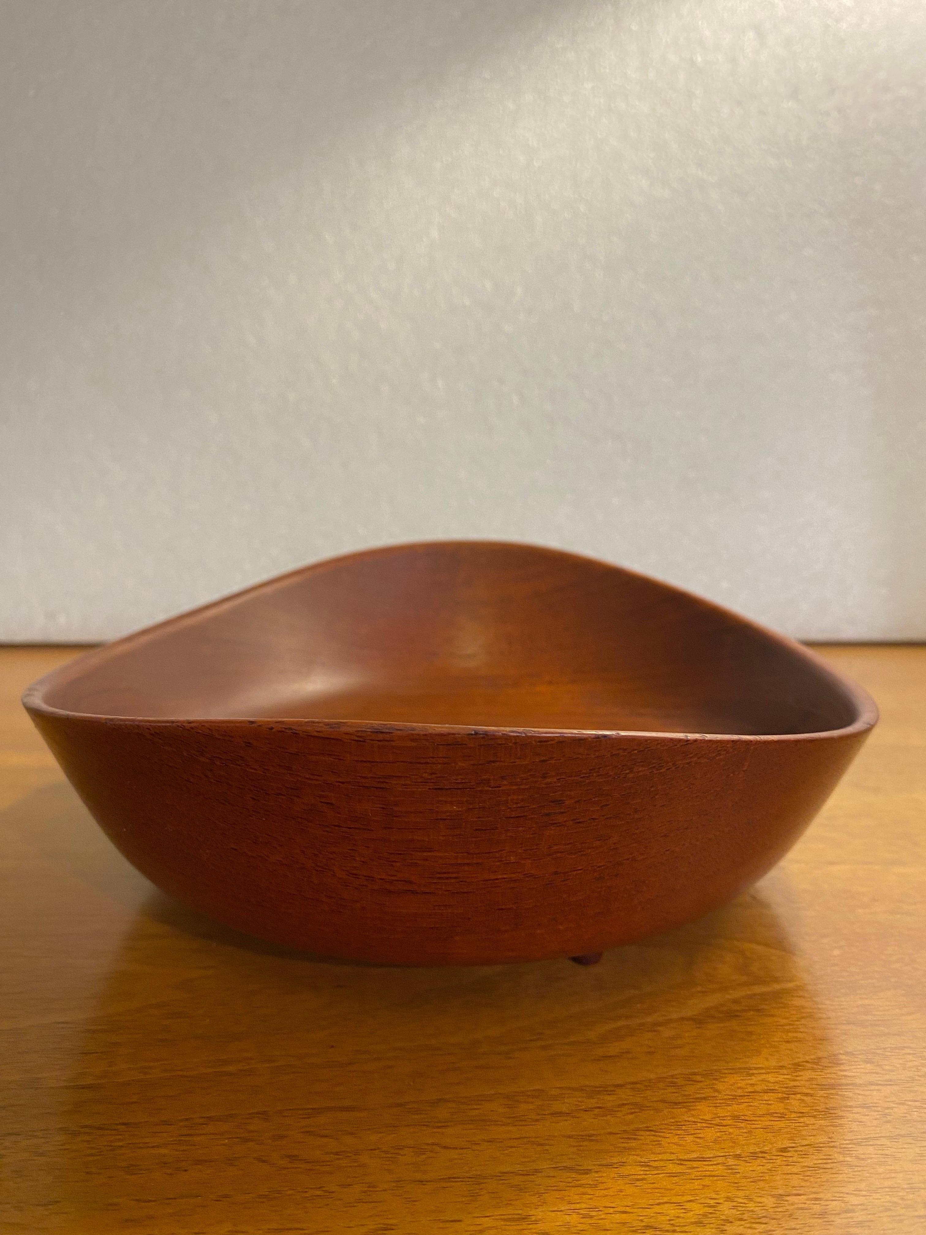 Danish Finn Juhl for Kay Bojesen Teak Footed Bowl For Sale