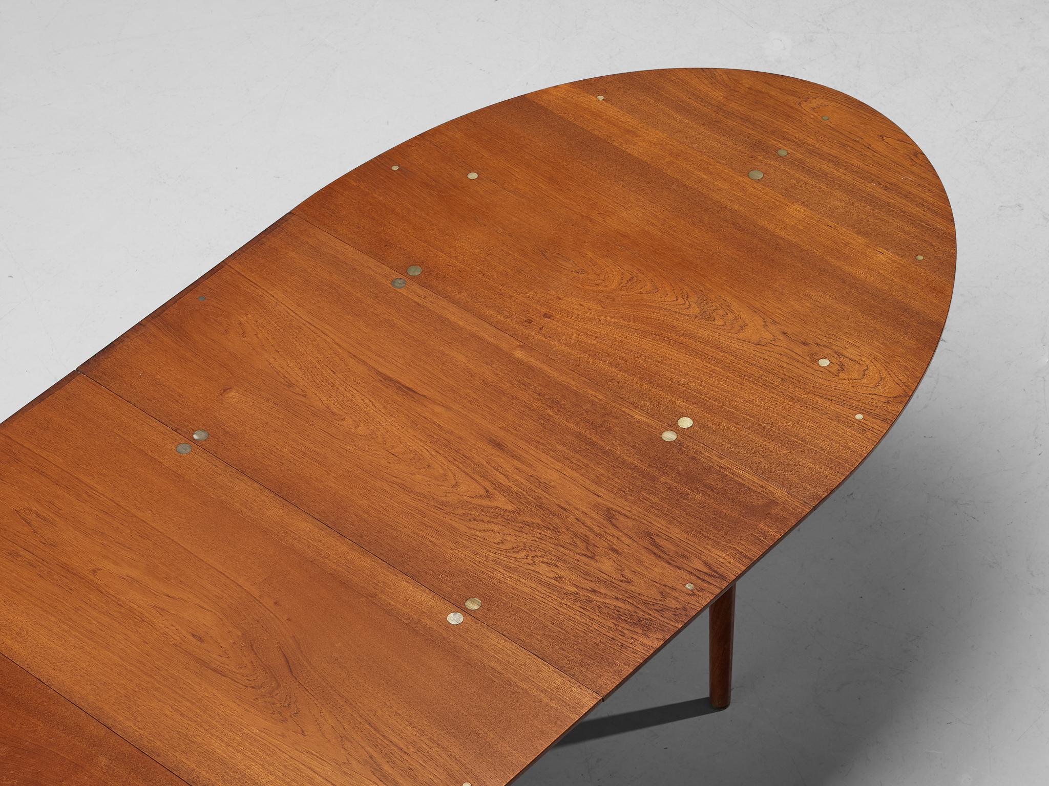 Finn Juhl for Niels Vodder Dining Table ‘Judas’ in Teak and Silver Inlay 4