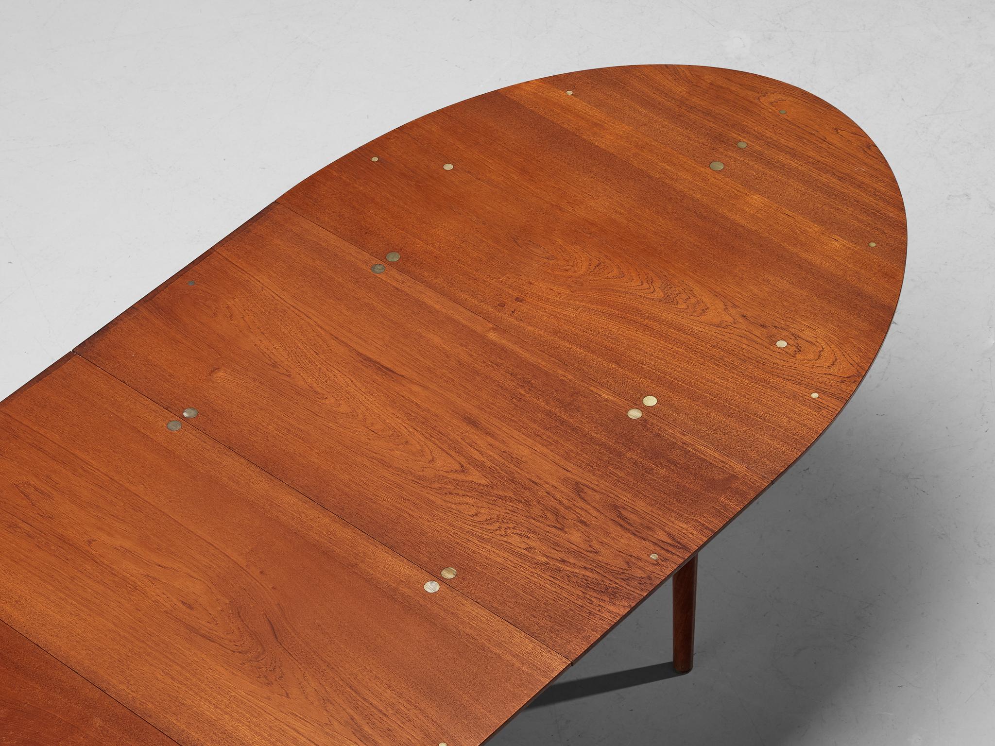 Finn Juhl for Niels Vodder Dining Table ‘Judas’ in Teak and Silver Inlay 3