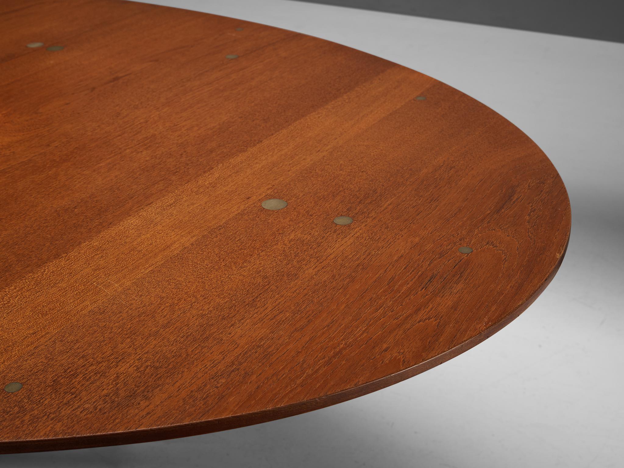 Finn Juhl for Niels Vodder Dining Table ‘Judas’ in Teak and Silver Inlay 7