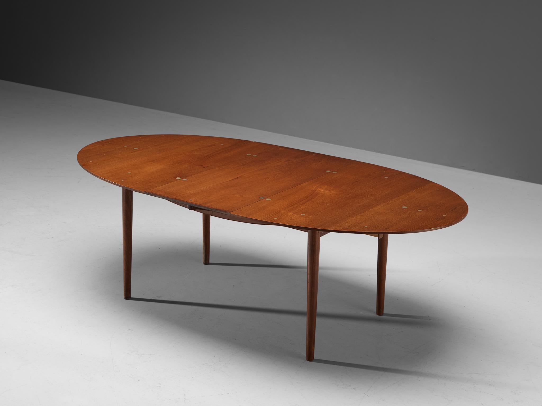 Finn Juhl for Niels Vodder Dining Table ‘Judas’ in Teak and Silver Inlay 1