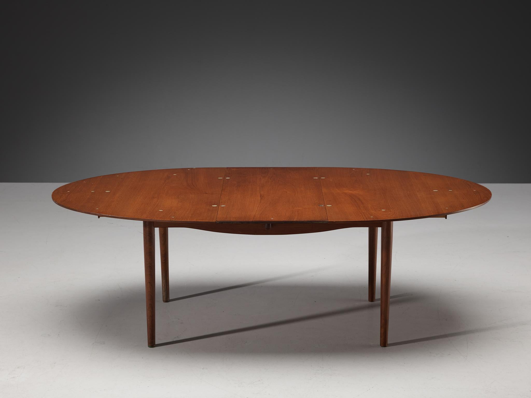 Finn Juhl for Niels Vodder Dining Table ‘Judas’ in Teak and Silver Inlay 3