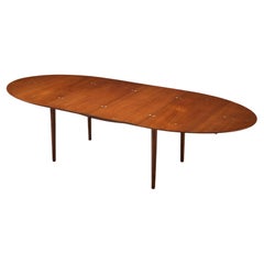 Finn Juhl for Niels Vodder Dining Table ‘Judas’ in Teak and Silver Inlay