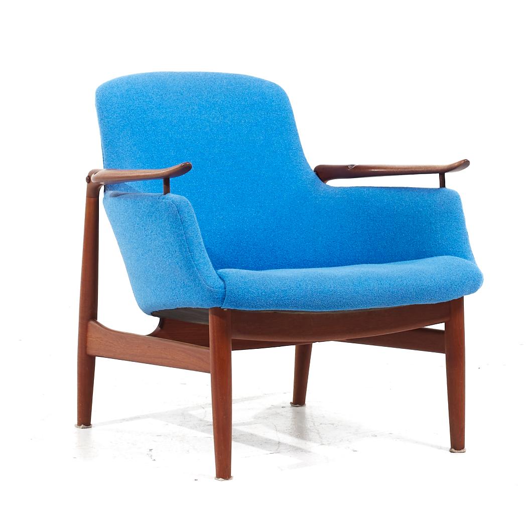 Danish Finn Juhl for Niels Vodder NV-53 Blue Chairs - Pair For Sale