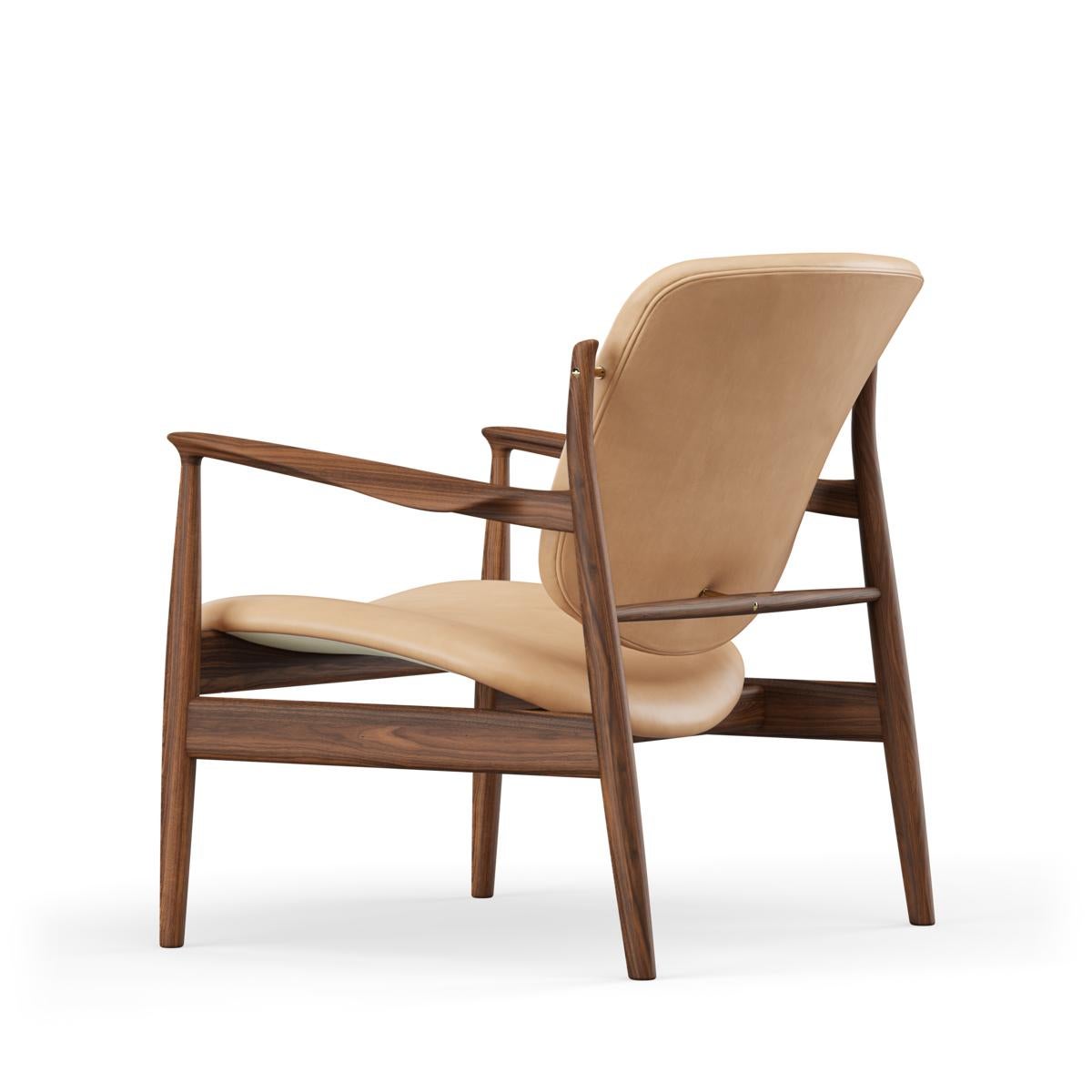 Finn Juhl France Chair in Wood and Blue Fabric 6
