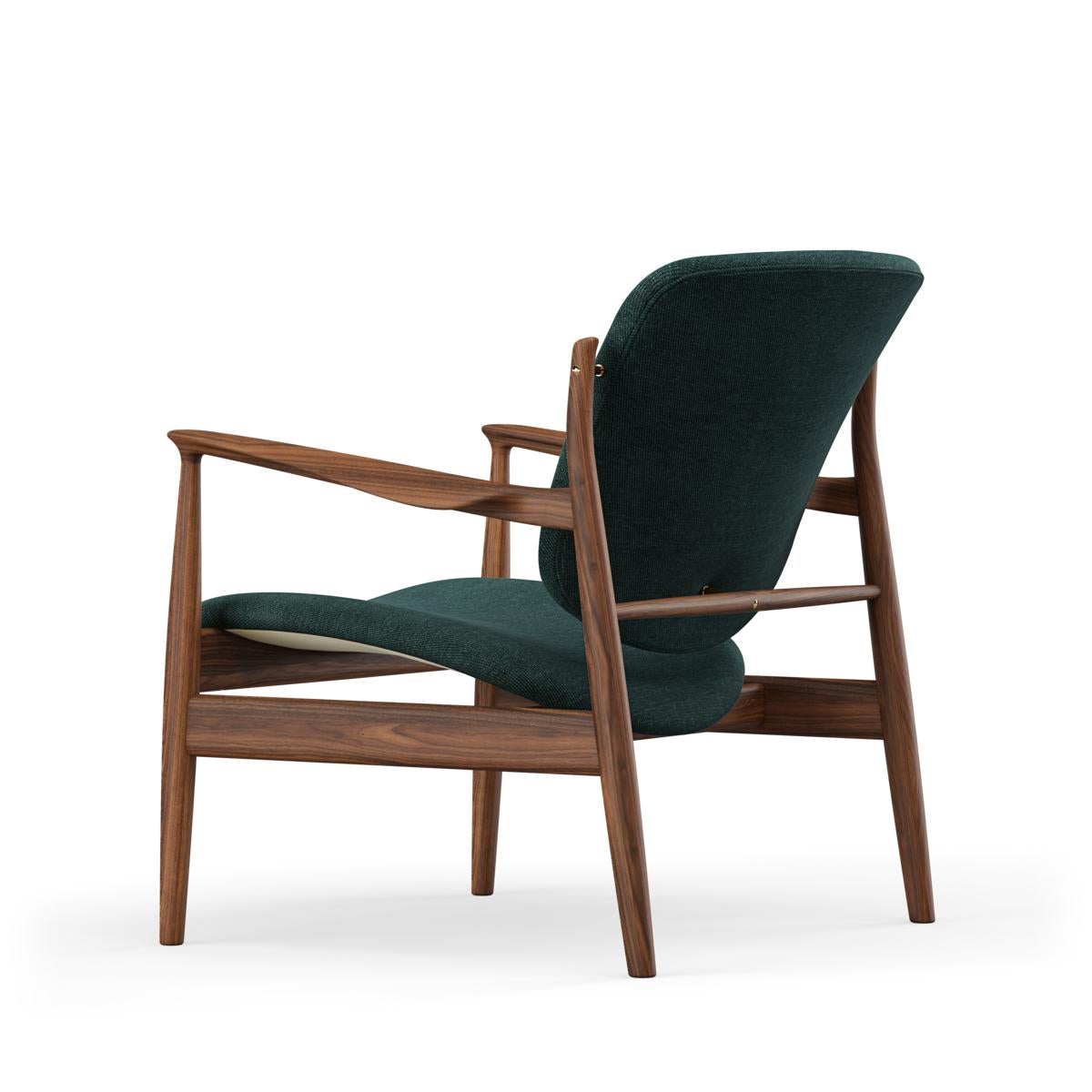 Finn Juhl France Chair in Wood and Blue Fabric 10