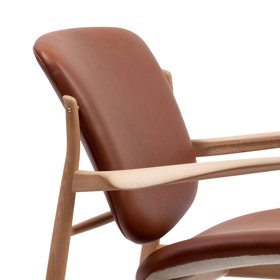 Scandinavian Modern Finn Juhl France Chair in Wood and Leather