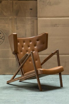 Finn Juhl Grasshopper Armchair in Wood and Leather