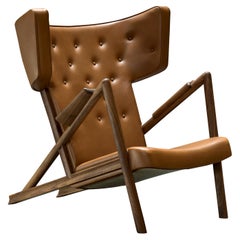 Finn Juhl Grasshopper Armchair in Wood and Leather