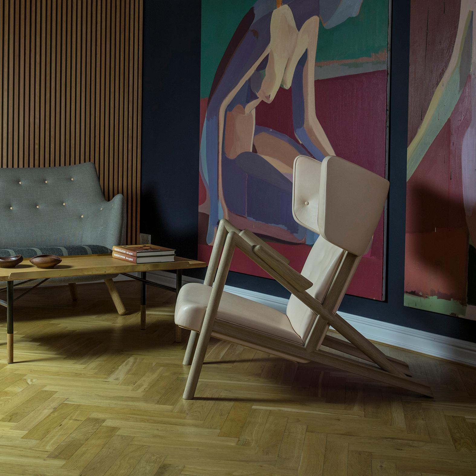 Finn Juhl Grasshopper Armchair Wood and Fabric In New Condition In Barcelona, Barcelona