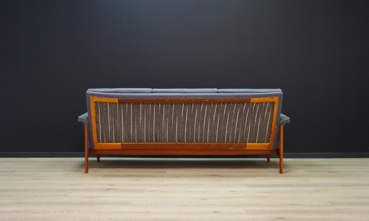 Mid-Century Modern Finn Juhl Gray Sofa Danish Design Vintage Classic For Sale