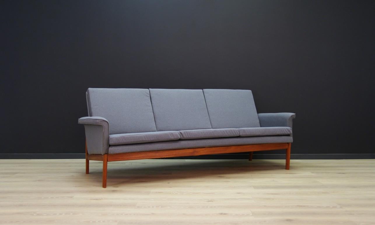 Fabric Finn Juhl Gray Sofa Danish Design Vintage Classic For Sale