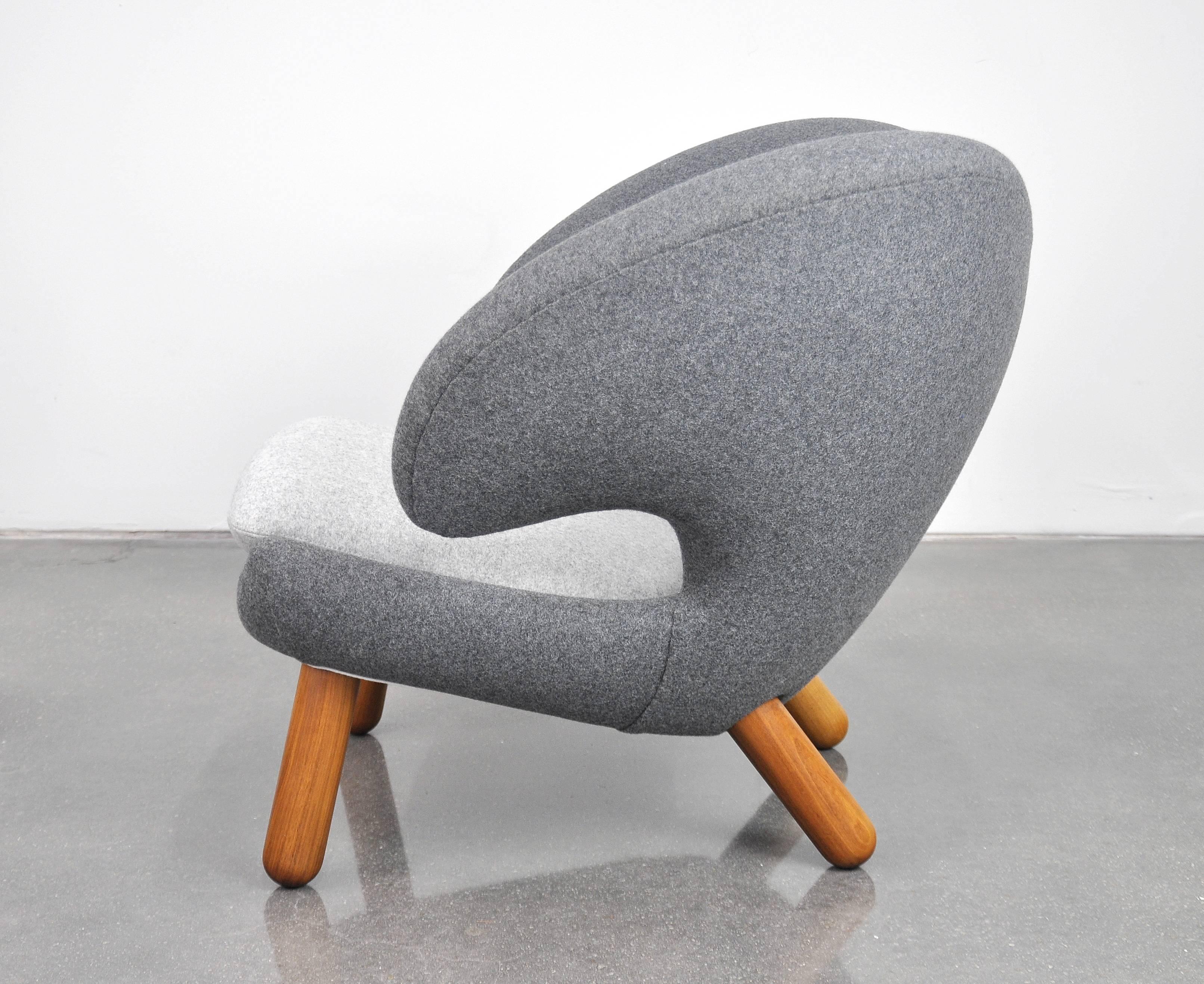 Mid-Century Modern Finn Juhl Grey Pelican Chair