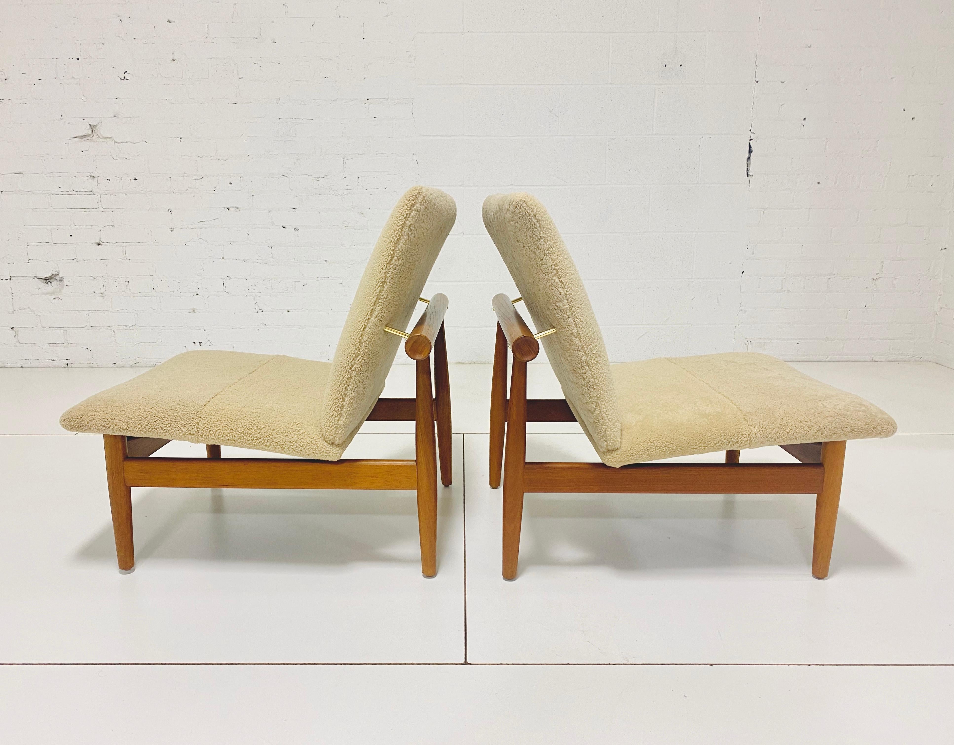 Mid-Century Modern Finn Juhl “Japan Chairs”, Teak and Shearling