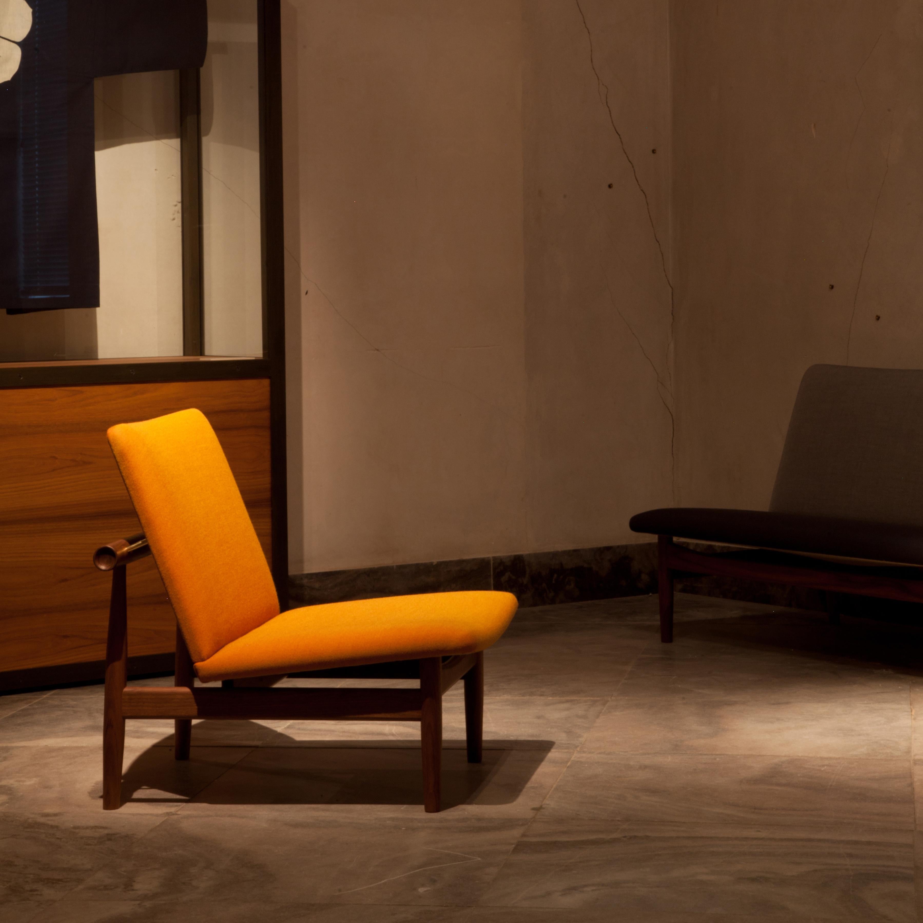 Contemporary Finn Juhl Japan Series Chair, Foss Fabric