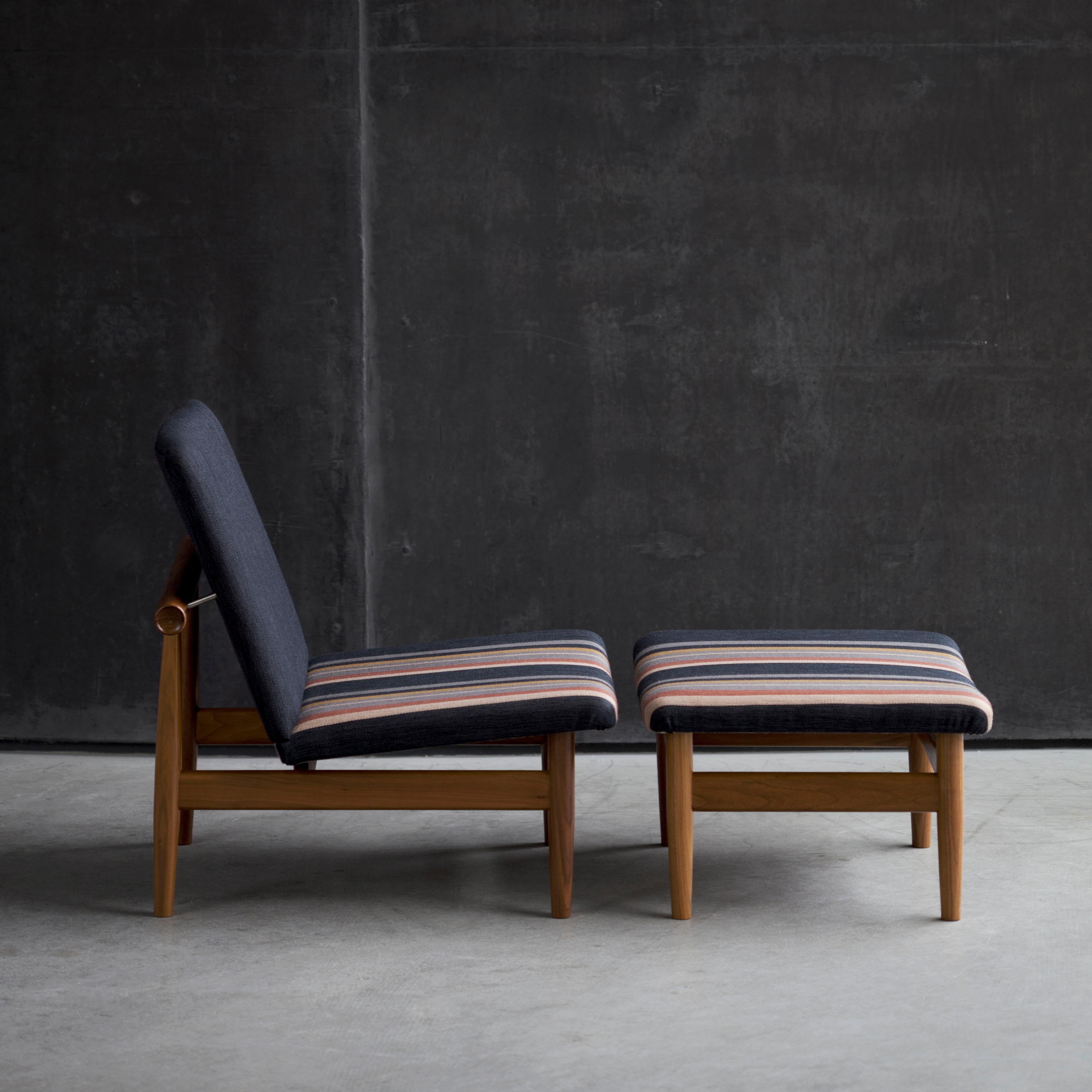 Danish Finn Juhl Japan Series Chair, Kjellerup Fabric