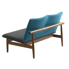Finn Juhl Japan Series Sofa Walnut, Blue Discontinued Fabric