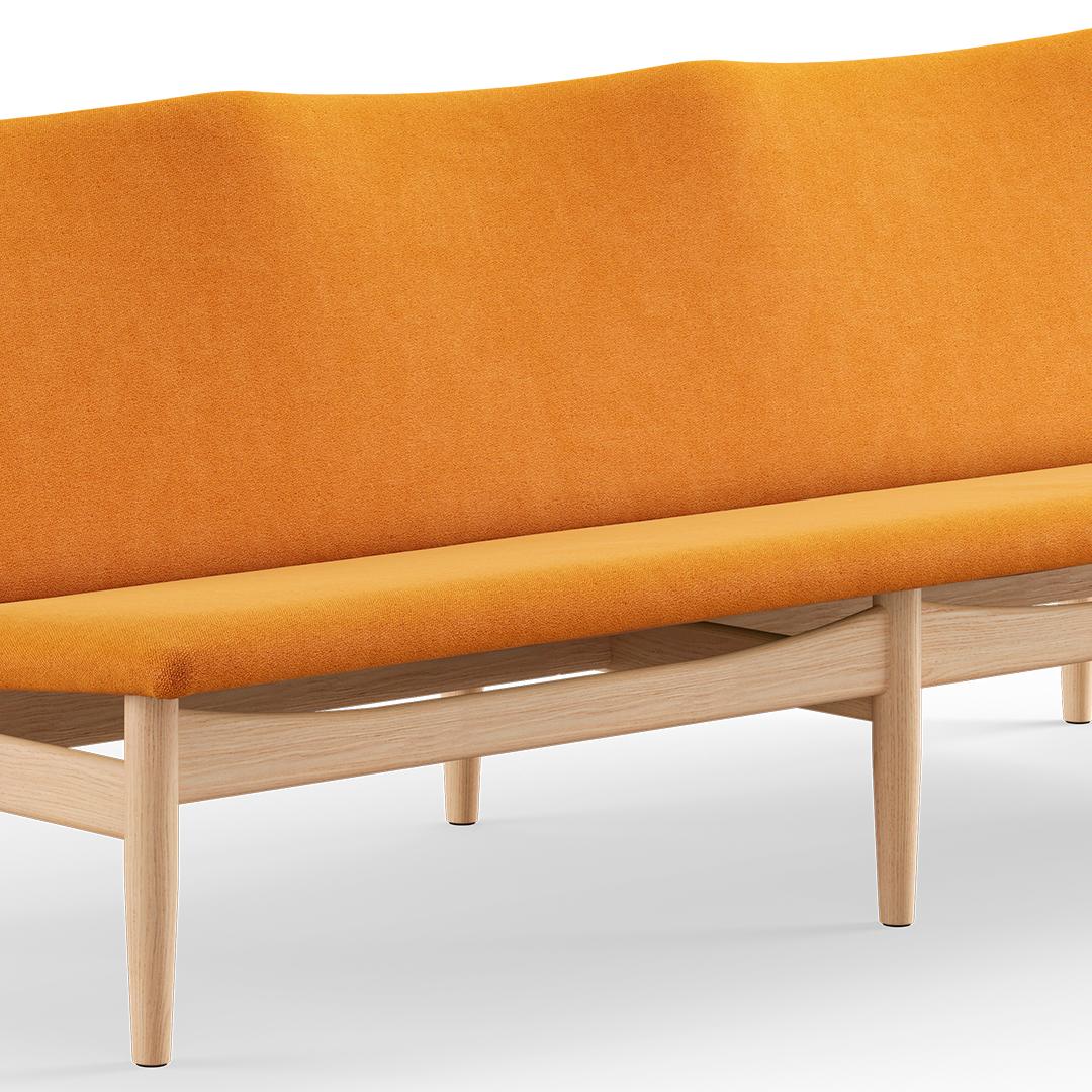 Mid-Century Modern Finn Juhl Japan Series Sofa, Wood and Fabric