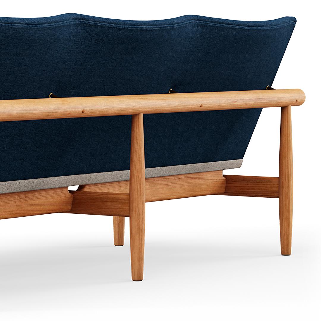 Danish Finn Juhl Japan Series Sofa, Wood and Fabric
