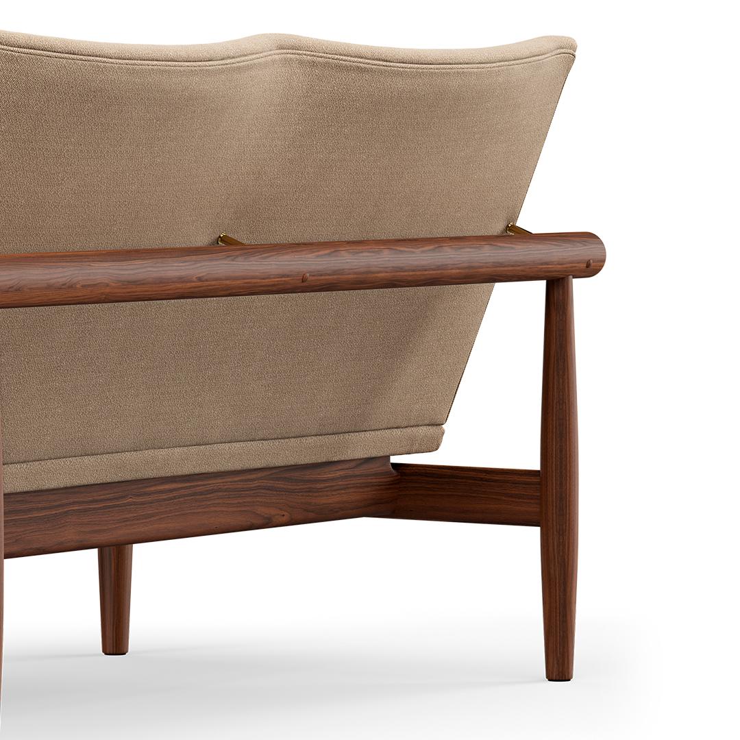 Finn Juhl Japan Series Two-Seaters Sofa, Wood and Fabric 1
