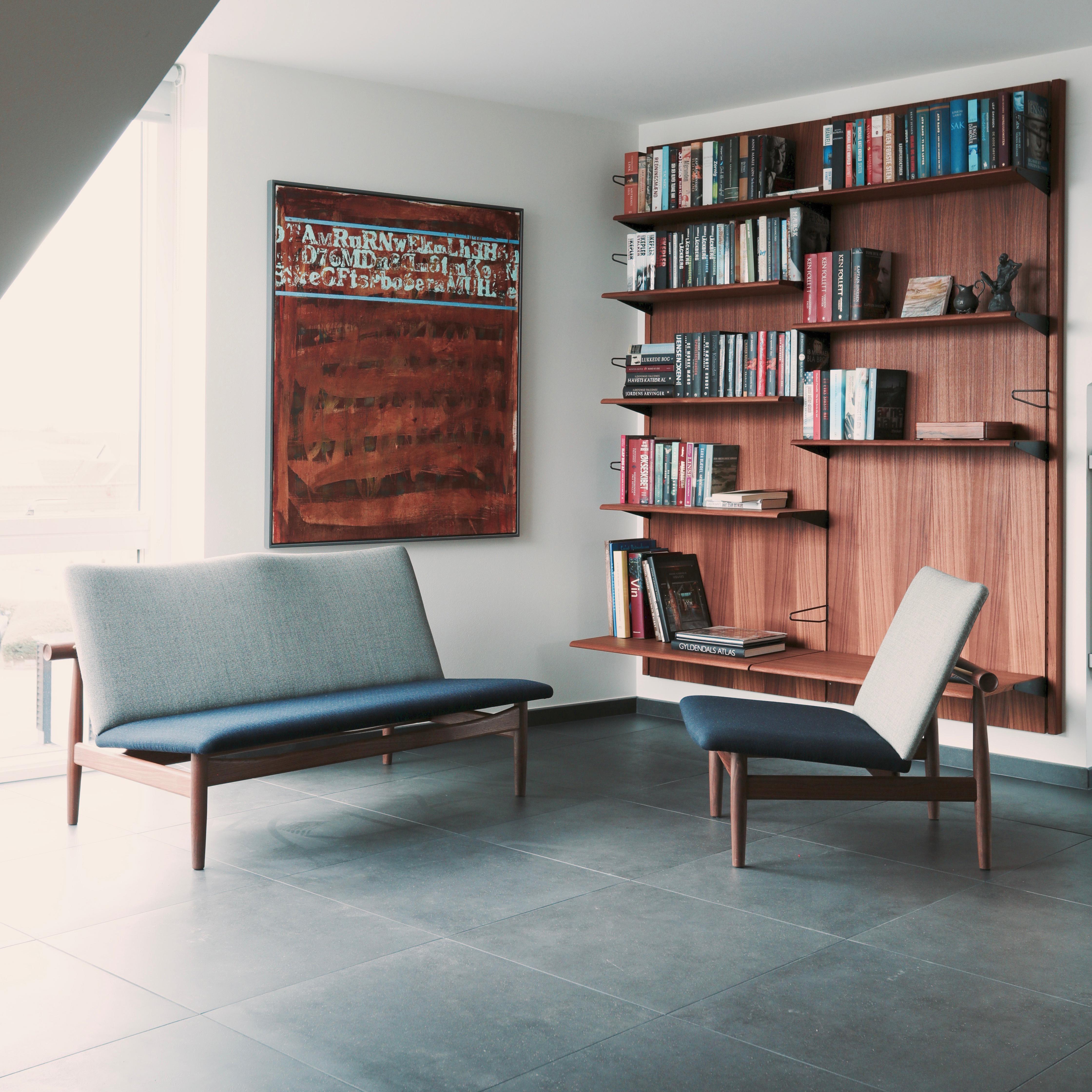 Finn Juhl Japan Series Two-Seaters Sofa, Wood and Fabric 3