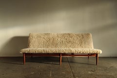 Finn Juhl "Japan" Sofa in Teak and Shearling, 1957