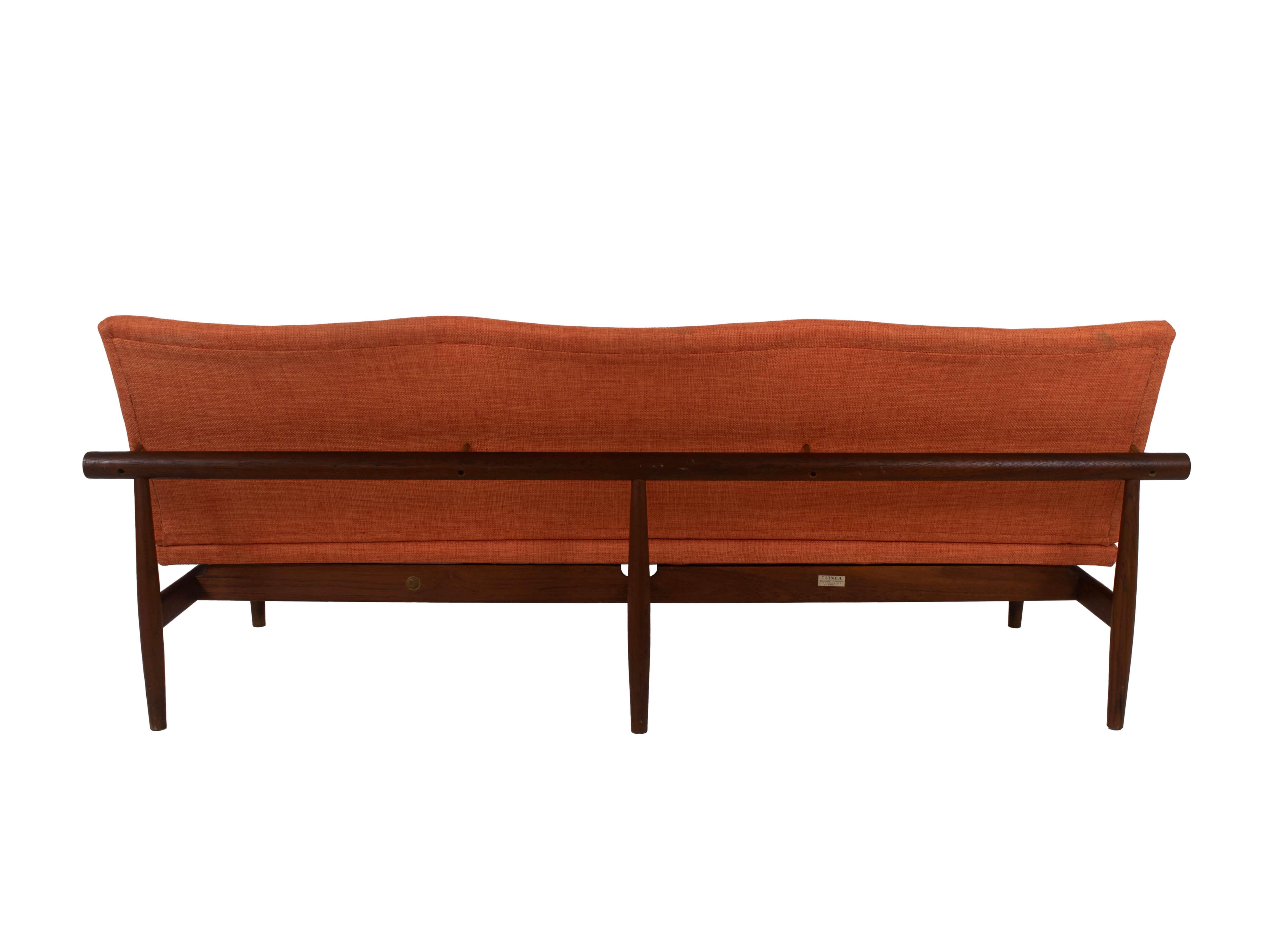 Finn Juhl Japan Sofa Modell 137 aus Teakholz für France & Son, Dänemark 1950er Jahre (Mitte des 20. Jahrhunderts) im Angebot