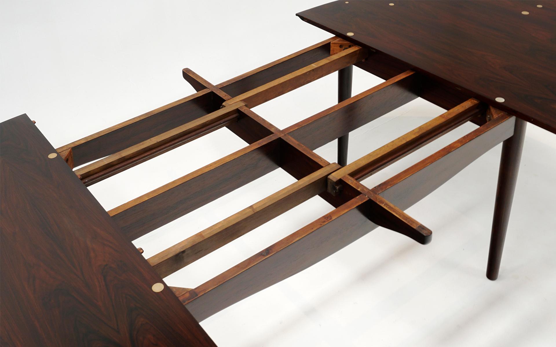 Finn Juhl Judas Dining Table for Niels Vodder, Brazilian Rosewood, Silver Inlay For Sale 5