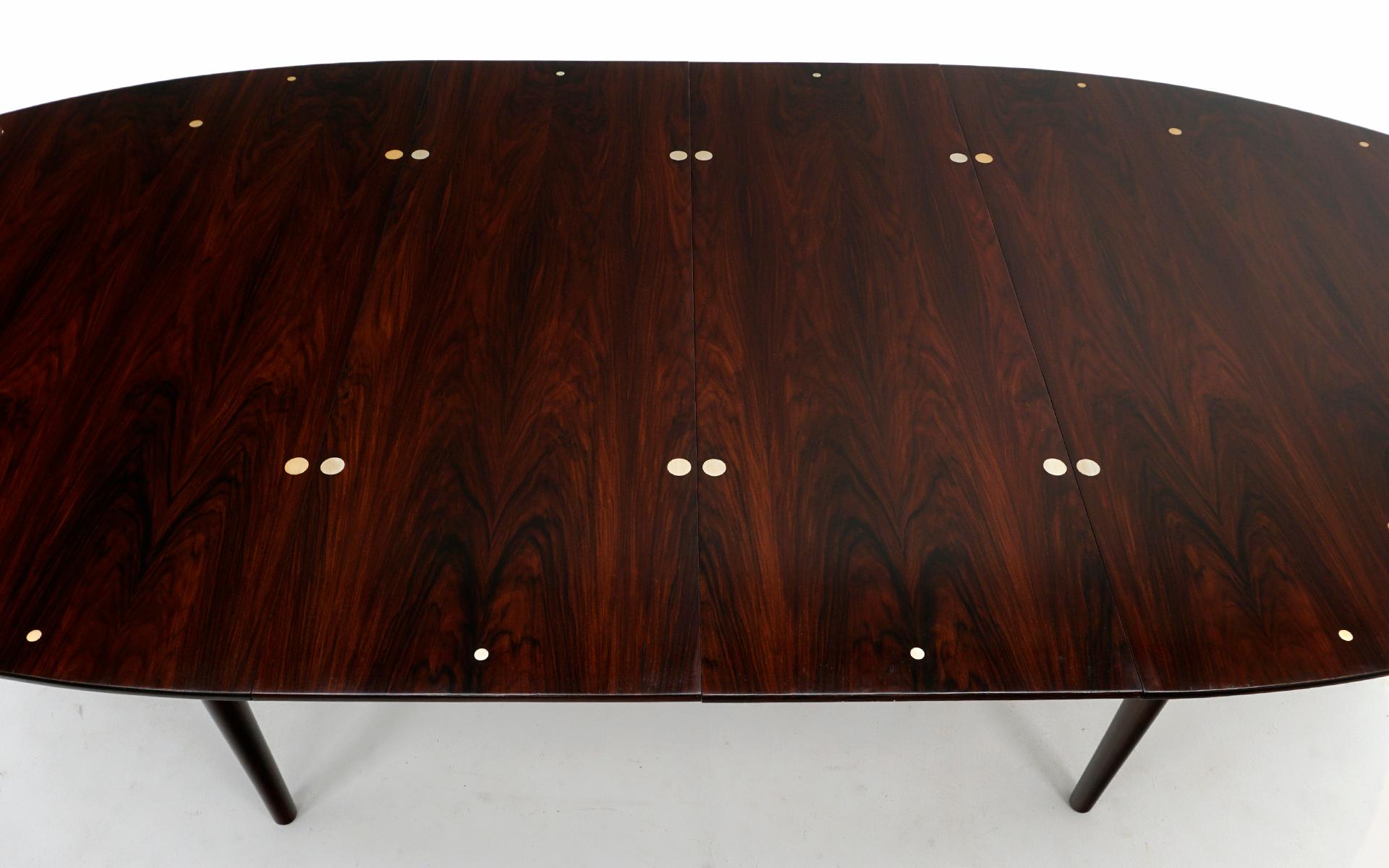 Finn Juhl Judas Dining Table for Niels Vodder, Brazilian Rosewood, Silver Inlay For Sale 2